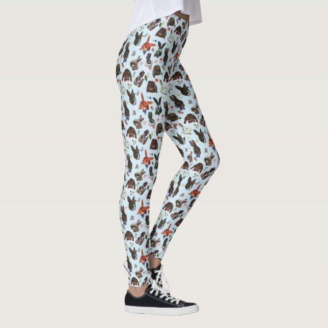 Blommigten vår Bunny Rabbits Forest  Leggings (Höger)