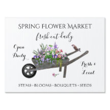 blommigten vår Flower Market rullbarrow rustic 