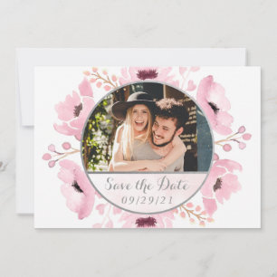 Blommigten Vår Pinks Watercolor Spara datum Datumet