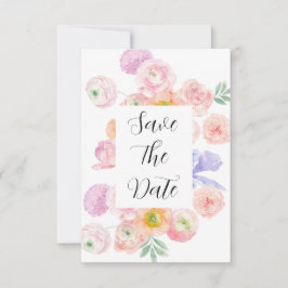 Blommigten Vår Watercolor sparar datumkortet Spara Datumet