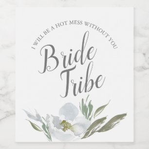 Blommigten Vattenfärg Bridesmaid Frieri etikett