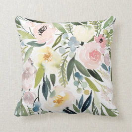 Blommigten Vattenfärg, fyllning Kudde