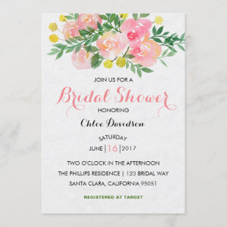 Blommigten Vattenfärg Garden Inbjudningskort för m