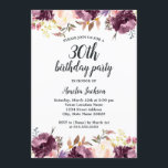 Blommigten Vattenfärg Lila Bloom 30års födelsedag  Inbjudningar<br><div class="desc">Mer söt Blommigt på födelsedagsinbjudningar i Little Bayleigh Store!</div>