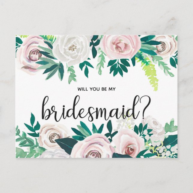 Blommigten Vattentärsfärg kommer att bli mitt Brid Inbjudan Vykort (Framsida)