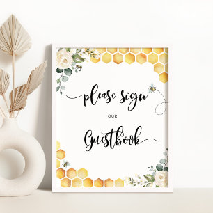 Blommigten Vattentfärg är ett tecken på Guestbook- Poster