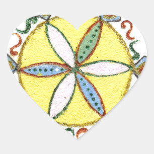 Blommigten Vector Mönster med vacker inspirationst Hjärtformat Klistermärke