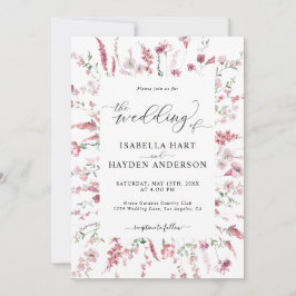 Blommigten vild  alla i en QR-kod Bröllop Inbjudningar