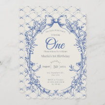 blommigten vintage Coquette Blue Bow