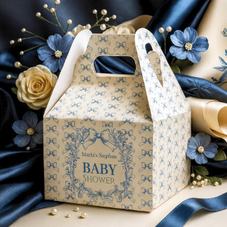 blommigten vintage Coquette Blue Bow Presentaskar