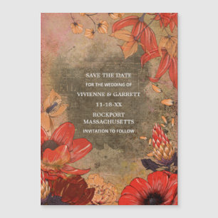 Blommigten vintage Fall Spara datum Magnetiskt kor