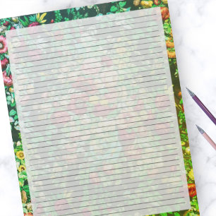 Blommigten vintage Grönt Led Stationery College Ru Anteckningsblock