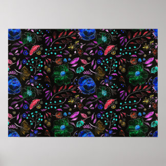 Blommigten vintage Poster