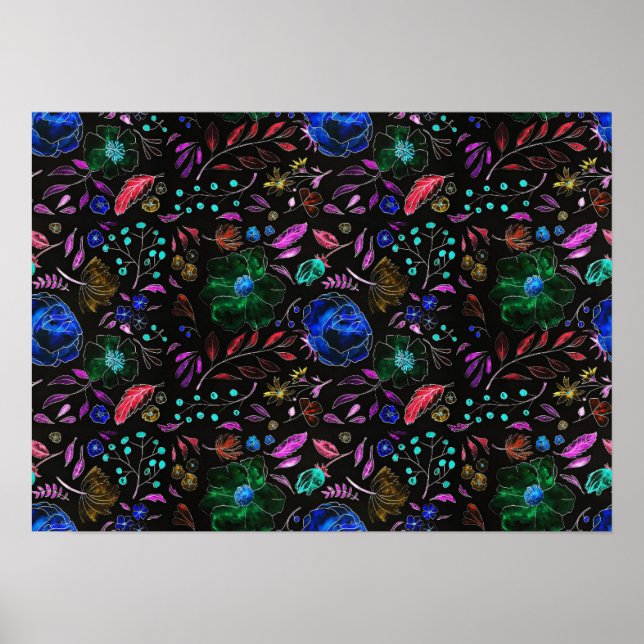 Blommigten vintage Poster (Framsidan)