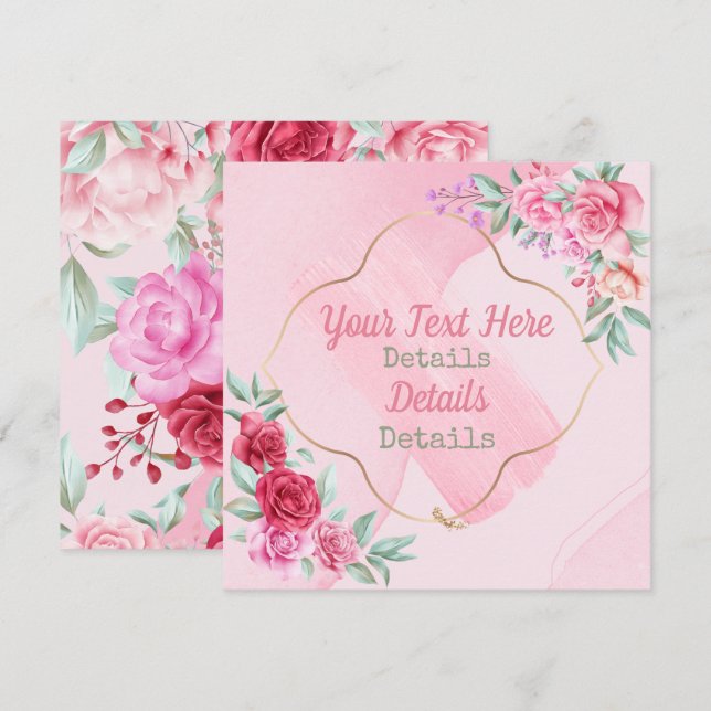 Blommigten vintage Spara datum Datumet (Fram/baksida)