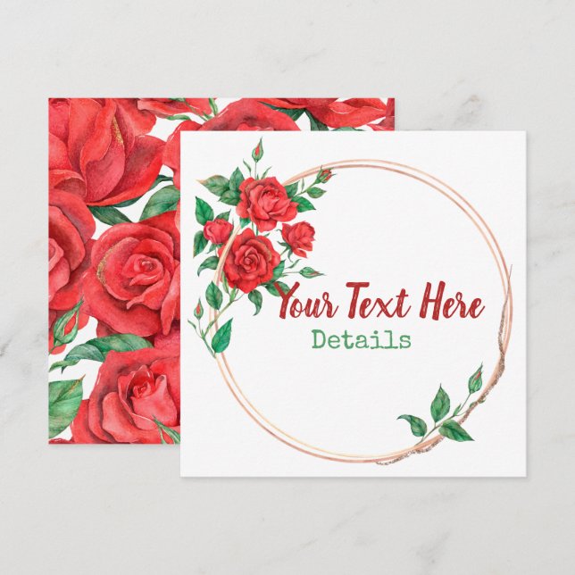 Blommigten vintage Spara datum Datumet (Fram/baksida)