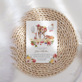 Blommigten Virtuella babyskor för matlagningsdjur Inbjudningar