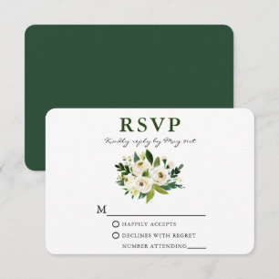 Blommigten Vit Grönt i vattenfärgen Greenery OSA Kort
