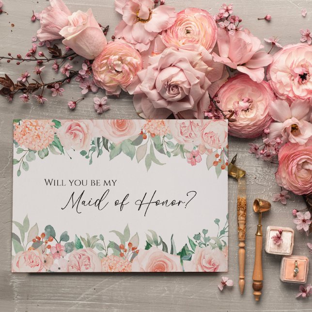  Blommigten Vita Bröllop Maid of honor Frieri Inbjudningar (Skapare uppladdad)