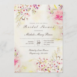 Blommigten Watercolor Boho Möhippa Inbjudan