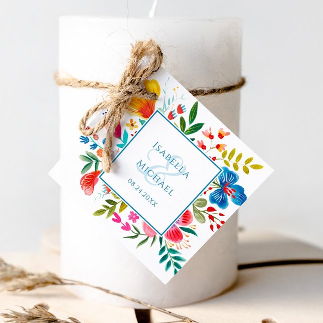 Blommigten Watercolor Bröllop Gåvor Etiketter (Skapare uppladdad)