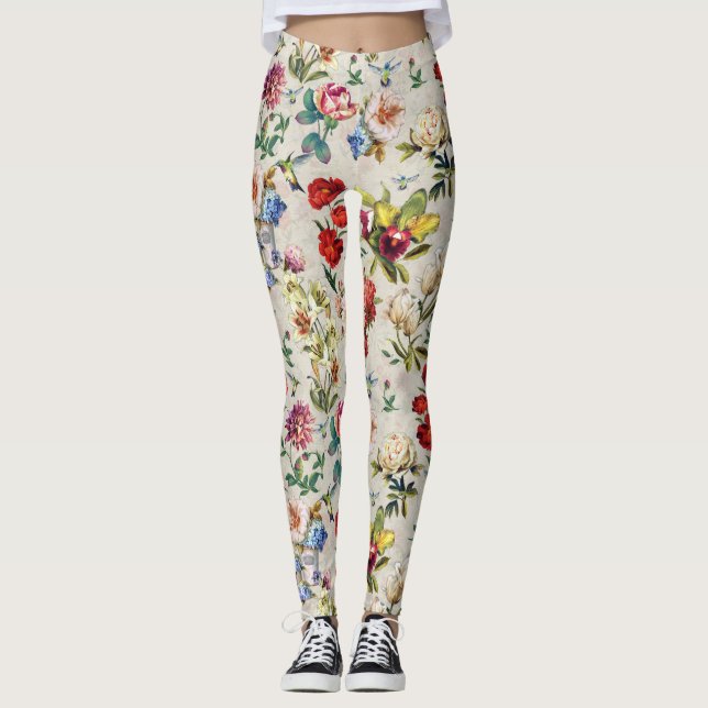 Blommigten Watercolor Creation Legg Leggings (Framsida)