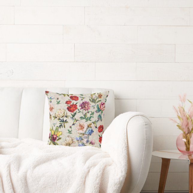 Blommigten Watercolor Crethro Viktorian-Era Kudde (Soffa)