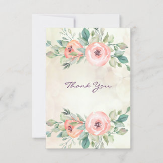 Blommigten Watercolor Peach Ro Tack Kort