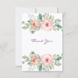 Blommigten Watercolor Peach Ro Tack Kort