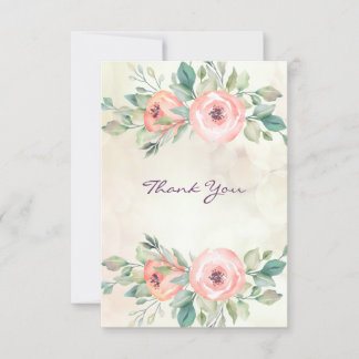 Blommigten Watercolor Peach Ro Tack Kort
