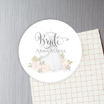 Blommigten Watercolor Ro Bride Bröllop Dress Magnet<br><div class="desc">Den här möhippan,  brider till väskan,  har vattenfärgen ro,  handmålad botanisk blommigt,  Gör en underbar bröllop-gåva till,  brudens sida,  gruppbrid,  bröllopsfest tote,  bröllop tote bags,  bröllop klänningshandling</div>