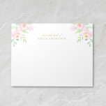 Blommigten Watercolor Rosa Peony från skrivbordet Anteckningsblock<br><div class="desc">Anpassningsbar-designat anteckningsblock med elegant rosa vattenfärgpeony med personlig namn.</div>