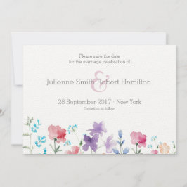 Blommigten Watercolor Spara datum Datumet