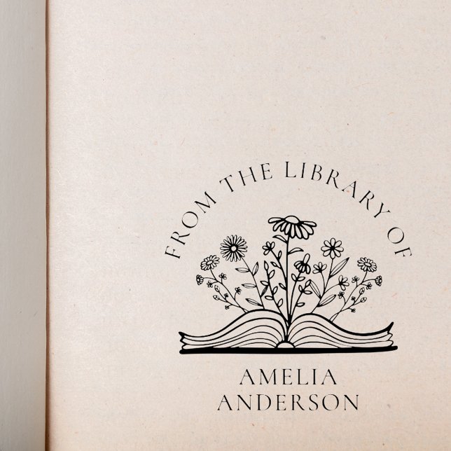 Blommigten Wildblomma från Bibliotek med eget namn Självfärgande Stämpel (Skapare uppladdad)