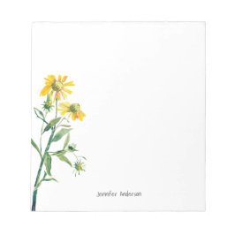 Blommigten Wildblomma Personalize Modern Watercolo Anteckningsblock
