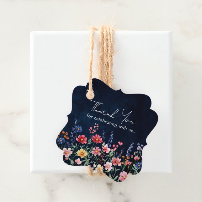 Blommigten Wildblomma Rustic Land Boho Tack Gåvor Etiketter (På plats)