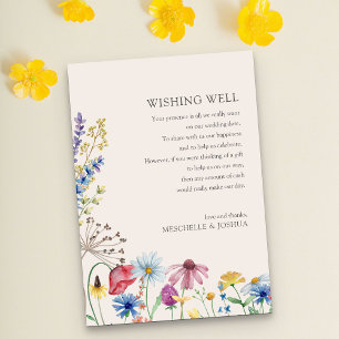 Blommigten Wishing well Wildblomma Bröllop Land Tilläggskort
