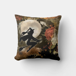 Blommigten Witch och Måne Kudde