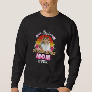 Blommigten Womens Best Hund Mamma någonsin Shetlan Lång Ärmad Tröja