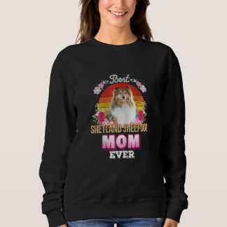 Blommigten Womens Best Hund Mamma någonsin Shetlan T Shirt