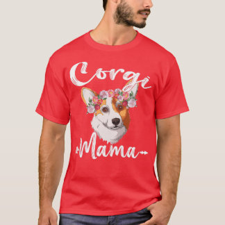 Blommigten Womens Cute Hund Mors dag Corgi Mamma M T Shirt
