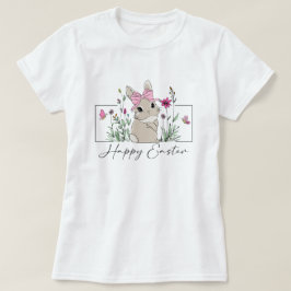 Blommigten Womens Glad påsk Bunny T Shirt