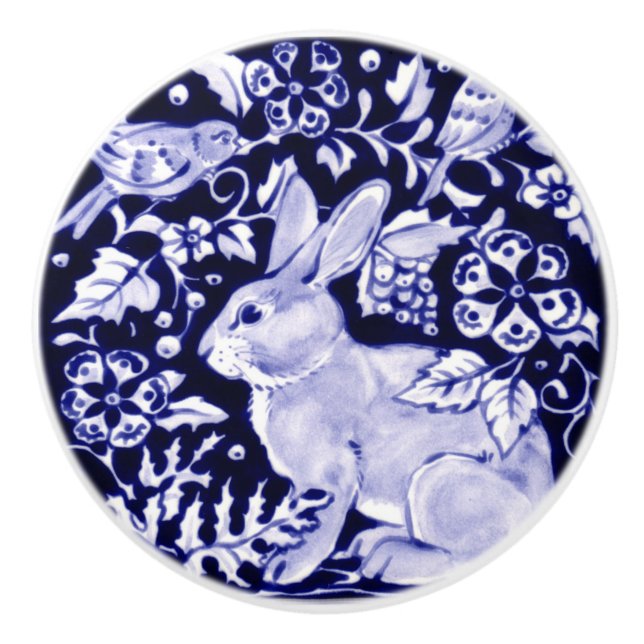 Blommigten Woodland Bunny (nyck) Knopp (Framsidan)