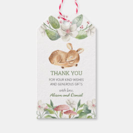 Blommigten Woodland Hjort Greenery Baby Shower Fav Presentetikett