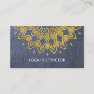 BLOMMIGTEN YOGA-instruktör Chic Embroidery Blue Gu Visitkort