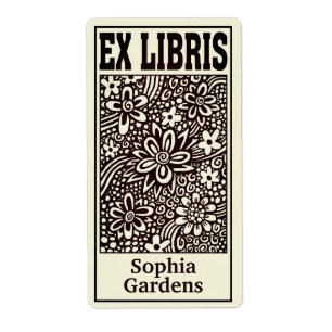 Blommigtens Abstrakt Ex Libris (filtrerad) Fraktsedel