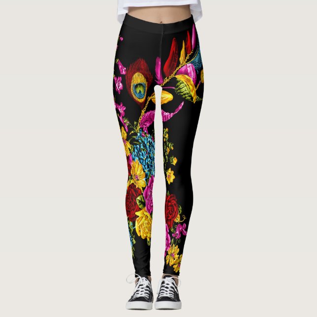 blommigtens abstrakt - färgstarka leggins leggings (Framsida)