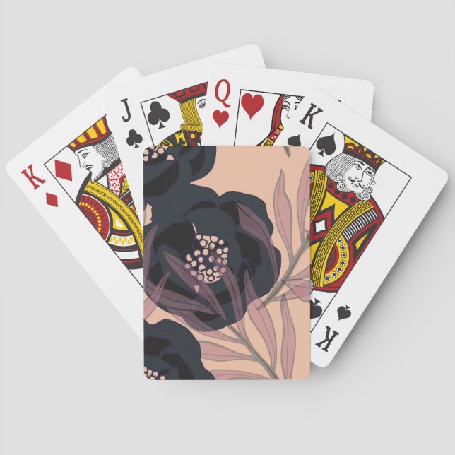 Blommigtens abstrakt, konstnärlig bakgrund. casinokort (Baksidan)
