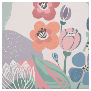 Blommigtens Abstrakt Mutade Pinks & Lila Tyg