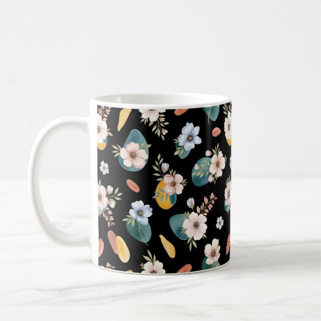 Blommigtens Abstrakt Sömlös design Kaffemugg (Vänster)